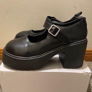SHEIN Black Chunky Platform Mary Janes